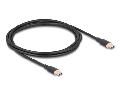 Delock USB 2.0 kábel USB Type-C  dugó - dugó PD 3.0 60 W 2,5 m fekete Szilikon