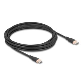   Delock USB 2.0 kábel USB Type-C  dugó - dugó PD 3.0 60 W 4 m fekete Szilikon (DL-81240)