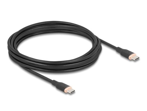 Delock USB 2.0 kábel USB Type-C  dugó - dugó PD 3.0 60 W 4 m fekete Szilikon