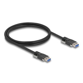   Delock USB 5 Gbps kábel A-típusú apa - A-típusú apa 19 mm-es csavar távolsággal / M3-as csavarok 1 m, fekete (DL-81254)