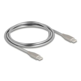   Delock USB-C  kábel USB 2.0 fém burkolattal USB Type-C  dugaszoló PD 3.0 60 W 1 m ezüst (DL-81259)