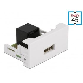   Delock Easy 45 modul A-típusú 2.0 USB anya - RJ45 anya port 22,5 x 45 mm (DL-81344)