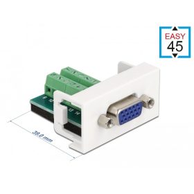   Delock Easy 45 modul VGA aljzat 16 tűs csatlakozóblokkba 22,5 x 45 mm-es (DL-81346)