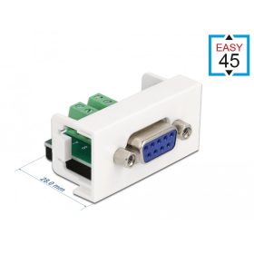   Delock Easy 45 Module D-Sub 9 tűs anya   10 tűs sorkapocs 22,5 x 45 mm (DL-81350)