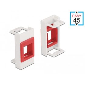   Delock Easy 45 Modul Keystone tartó 22,5 x 45 mm, fehér / piros (DL-81355)