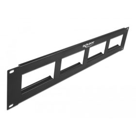   Delock Easy 45 19  patch panel kivágás 4 x 90,5 x 45,2 mm, 2U, fekete (DL-81378)