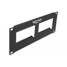   Delock Easy 45 10  patch panel kivágás 2 x 90,5 x 45,2 mm, 2U, fekete (DL-81379)