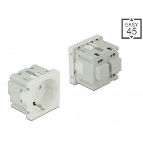   Delock 45 x 45 mm méretű, Easy 45 földelt hálózati csatlakozóaljzat (DL-81392)