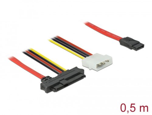 Delock Kábel SAS SFF-8482 + Táp > 1 db. 7 pin-es SATA 0,5 m