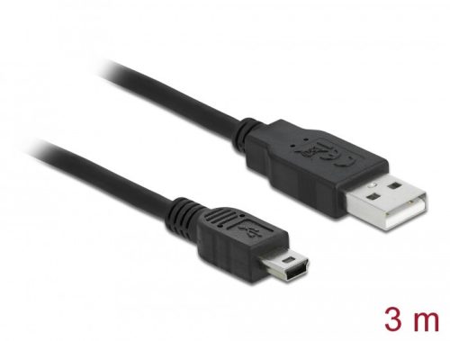 Delock kábel USB 2.0-A apa > mini B 5-pin apa 3 m
