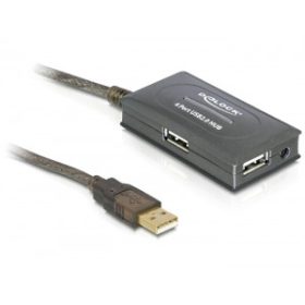   Delock USB 2.0 hosszabbító kábel, 10 m aktív, 4 portos Hub (DL-82748)