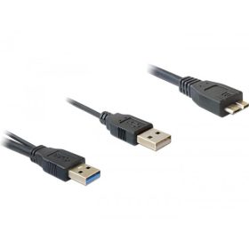   Delock kábel USB 3.0-A apa > USB 3.0-mikro B apa + USB 2.0-A apa (DL-82909)
