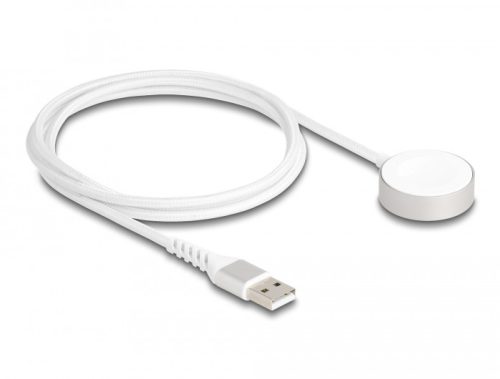 Delock USB töltőkábel Apple Watch MFi-hez, 1 m, fehér és mágneses