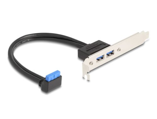 Delock Hornyos konzolos kábel 1 db. USB 5 Gbps tűfejes anya 90 -ban hajlított végződéssel és 2 db. USB 5 Gbps A-típusú anya végződéssel 50 cm