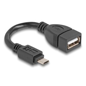   Delock USB 2.0 OTG kábel Micro-B típusú apa - A-típusú anya 11 cm (DL-83018)