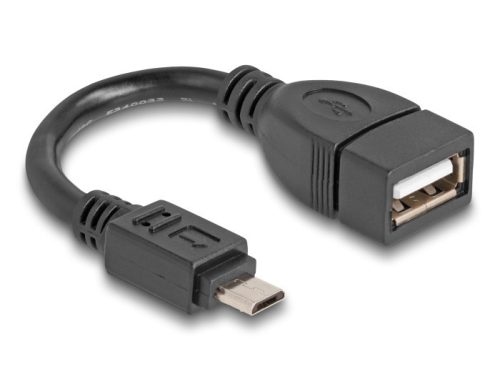 Delock USB 2.0 OTG kábel Micro-B típusú apa - A-típusú anya 11 cm