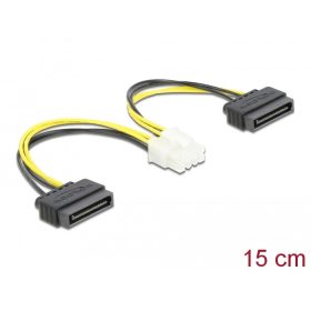   Delock Tápkábel 2 x 15 tűs SATA apa - 8 tűs EPS apa 15 cm (DL-83020)