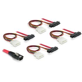   Delock mini SAS 36pin - 4x SAS 29pin (SFF 8087 > 4x SFF 8482 + táp) kábel, 100 cm (DL-83146)
