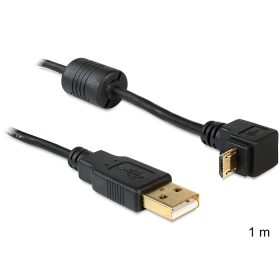   Delock USB-A apa > USB micro-B apa kábel, 90 -ban forgatott fel/le (DL-83148)