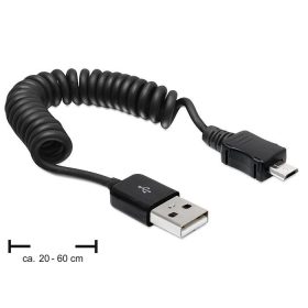   Delock USB 2.0-A male > Micro USB-B apa, spirál kábel (DL-83162)