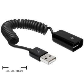   Delock USB 2.0-A hosszabbító kábel / anya spirál kábel (DL-83163)