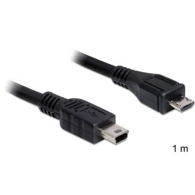   Delock USB 2.0 micro-B apa> USB mini apa kábel, 1 m (DL-83177)