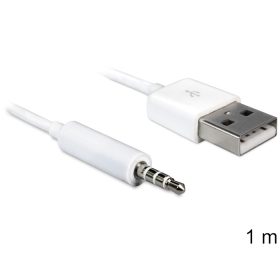   Delock USB-A apa > sztereo jack 3.5 mm apa 4 pin IPod Shuffle kábel, 1 m (DL-83182)