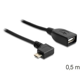   Delock USB micro-B apa > USB 2.0-A anya kábel, OTG, 50 cm, forgatott (DL-83271)