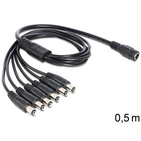   Delock DC elosztókábel, 5.5 x 2.1 mm 1 x anya > 6 x apa (DL-83289)