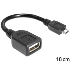   Delock USB micro-B apa > USB 2.0-A anya OTG flexibilis kábel, 18 cm (DL-83293)