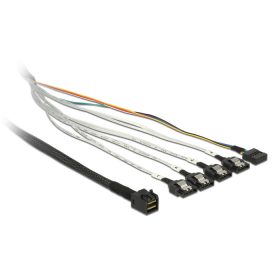   Delock kábel mini SAS HD SFF-8643 > 4 x SATA 7 tűs + Sideband 0,5 m fém (DL-83315)