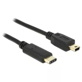   Delock Kábel USB Type-C  2.0 dugó > USB 2.0 Mini-B típusú dugó 2,0 m fekete (DL-83336)