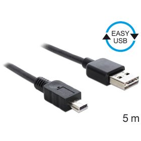   Delock EASY-USB 2.0 -A apa > USB 2.0 mini apa kábel, 5 m (DL-83365)