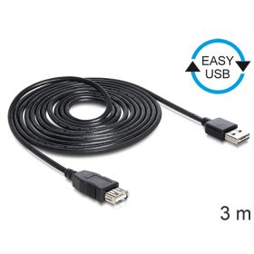   Delock EASY-USB 2.0 -A apa > USB 2.0-A anya hosszabbító kábel, 3 m (DL-83372)