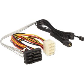   Delock Mini SAS HD x 4 SFF 8643 apa > 4 x SAS 29 Pin SFF 8482 anya kábel, 1 m (DL-83391)