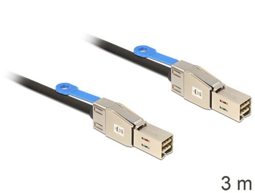 Delock Mini SAS HD x 4 SFF 8644 apa > Mini SAS HD x 4 SFF 8644 apa kábel, 3 m
