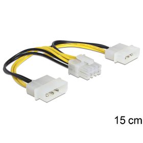   Delock tápkábel 8 pines EPS > 2 x 4 pines molex (DL-83410)