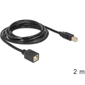   Delock USB 2.0 B apa > B anya hosszabbító kábel, 2 m (DL-83427)