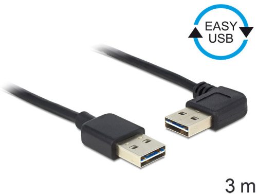 Delock EASY-USB 2.0-A apa > apa kábel, 90 -ban forgatott, 3 m