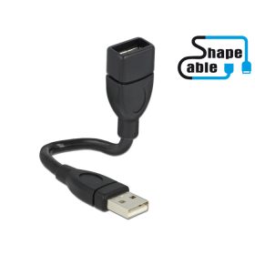   Delock kábel USB 2.0 A apa > A anya ShapeCable 0,15 m (DL-83497)