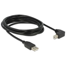   Delock USB2.0 kábel USB A dugó - USB B 90 dugó csatlakozókkal, 3m (DL-83529)