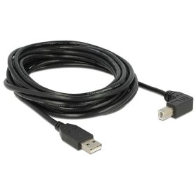   Delock USB2.0 kábel USB A dugó - USB B 90 dugó csatlakozókkal, 5m (DL-83530)