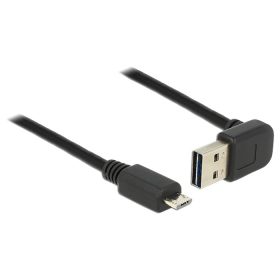   Delock EASY-USB kábel, 1m, EASY-USB2.0 "A" fel/le 90 -s dugó és micro-B dugó csatlakozókkal (DL-83535)