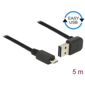  Delock Kábel EASY-USB 2.0-s A típusú csatlakozódugó, ívelt felfelé / lefelé > USB 2.0-s Micro-B-típu (DL-83538)