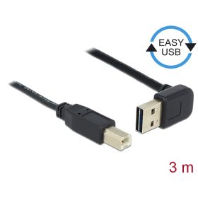   Delock Kábel EASY-USB 2.0-s A típusú csatlakozódugó, ívelt felfelé / lefelé > USB 2.0-s B-típusú csa (DL-83541)
