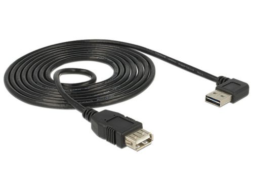 Delock EASY-USB kábel "A" jobbra/balra 90 -s dugó és USB2.0 "A" aljzat csatlakozókkal 2m