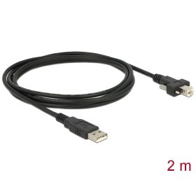   Delock Kábel USB 2.0 A típusú dugó > USB 2.0 B típusú dugó csavarokkal ellátott 2 m (DL-83595)
