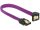 Delock SATA kábel 6 Gb/s 20 cm lefelé / egyenes fém lila Prémium (DL-83694)
