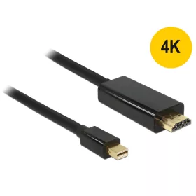   Delock Kábel mini Displayport 1.1 dugó - High Speed HDMI A dugó  3 m, aranyozott, fekete (DL-83700)