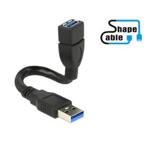   Delock kábel USB 3.0 A apa > USB 3.0 A anya ShapeCable 0,15 m (DL-83713)